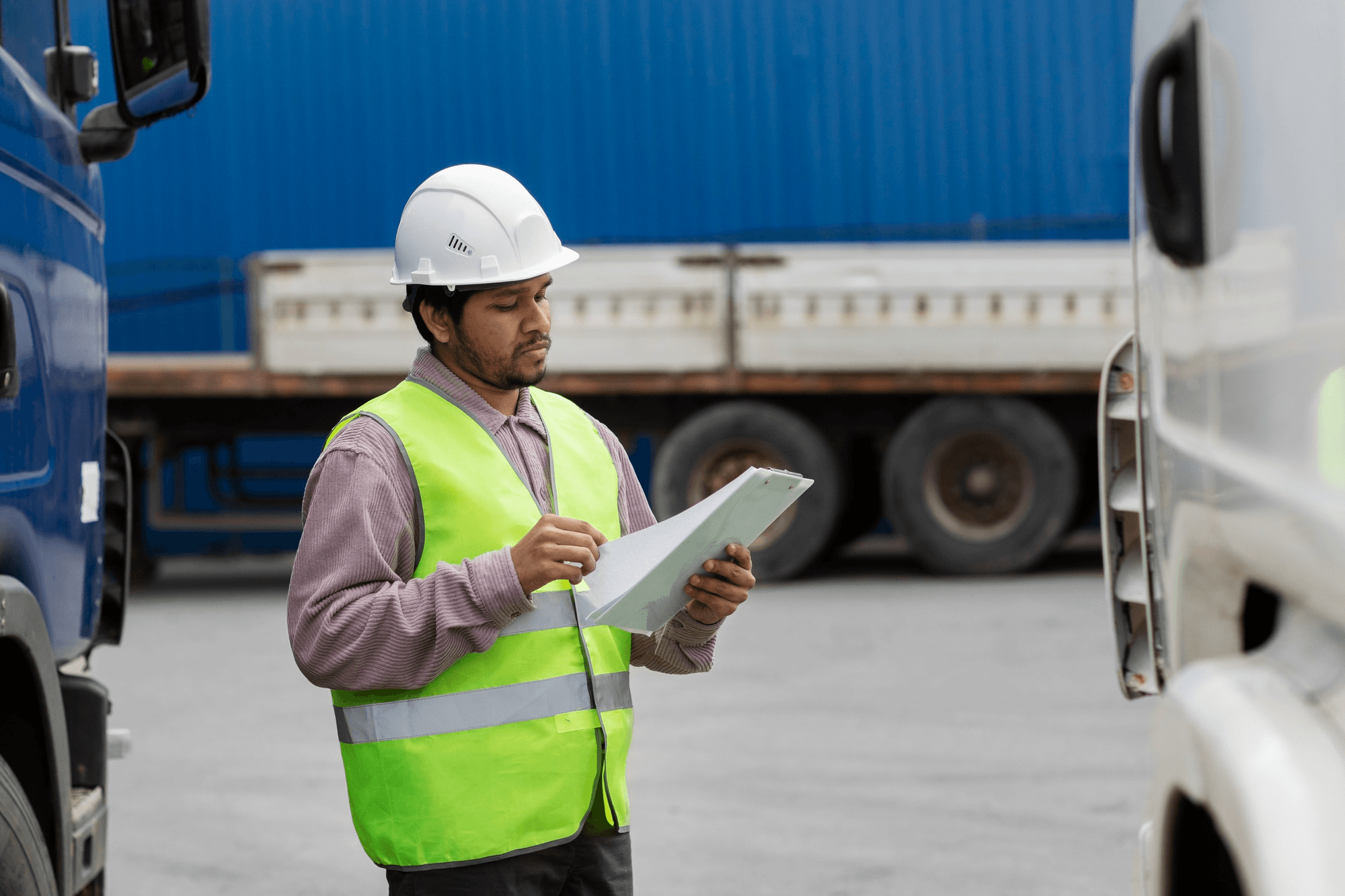 Worker reviewing real-time fuel reporting