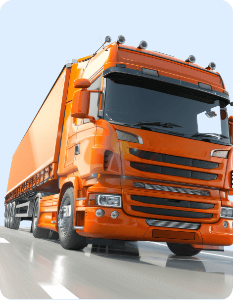 Orange freight truck